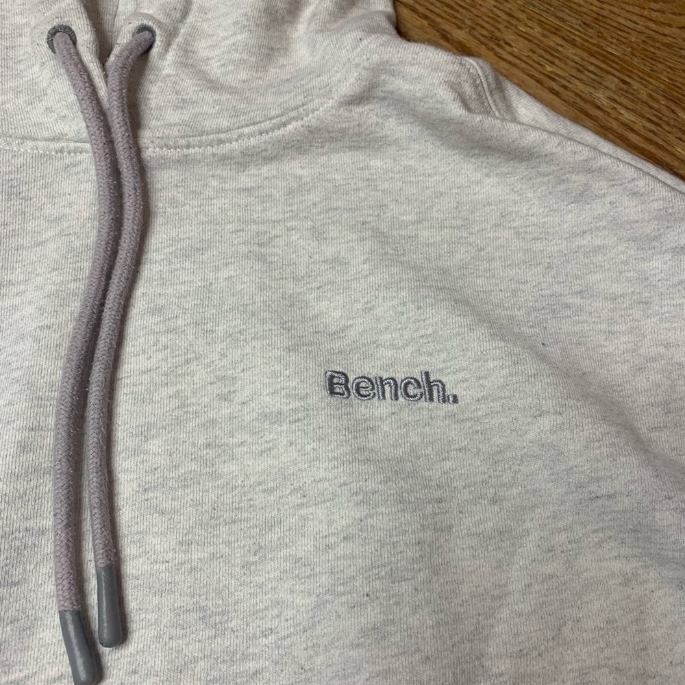 Bench Light Grey Marl Pullover Hoodie | Size Large | Minimalist Logo - Picture 2 of 8